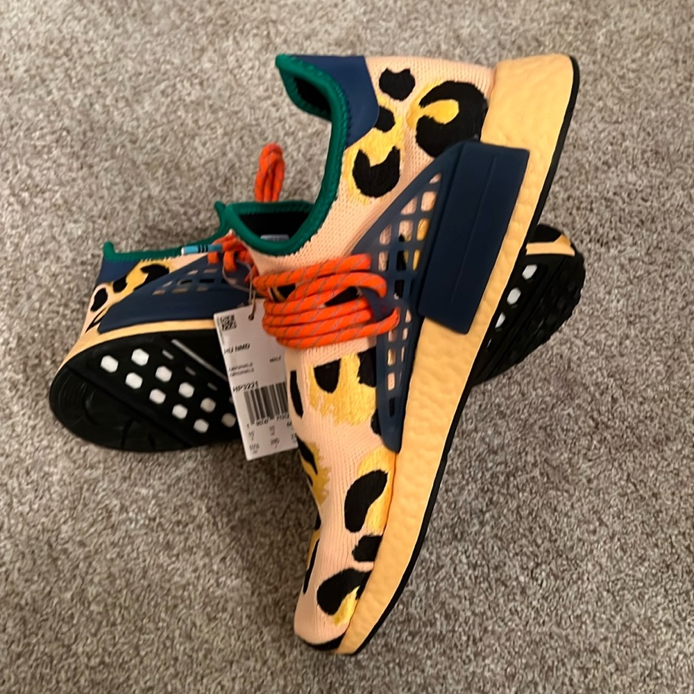 Adidas NMD Hu Pharrell Animal Print Leopard Pulse Amber Men’s Size 10.5